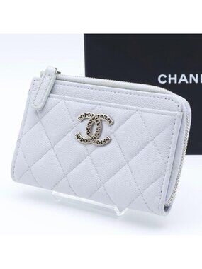 Chanel Fragment Case Quilted Caviar Leather Wallet
